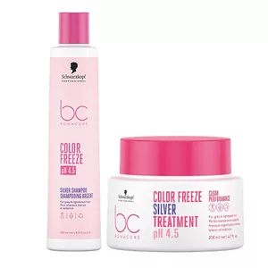 Schwarzkopf BC Color Freeze Silver, zestaw ochładzający odcień blond, 250m + 200ml