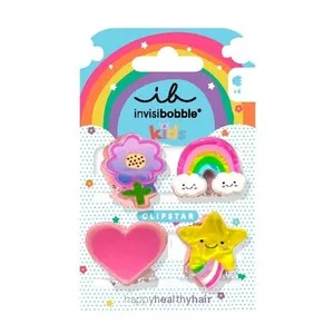 Invisibobble Clipstar Kids zestaw mini klamer do włosów Happy World 4szt.