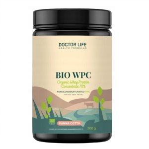 Doctor Life BIO WPC Organic Whey Protein Concentrate 70% białko suplement diety Panna Cotta 500g