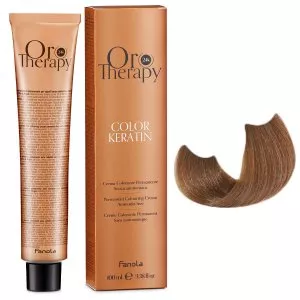 Fanola Oro Therapy Color Keratin, farba do trwałej koloryzacji bez amoniaku, 7.14, 100ml