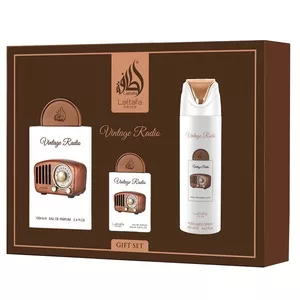 Lattafa Vintage Radio zestaw woda perfumowana spray 100ml + woda perfumowana spray 20ml + dezodorant spray 200ml (U)