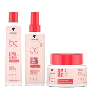 Schwarzkopf BC Repair Rescue, zestaw regenerujący, szampon + odżywka w sprayu + maska