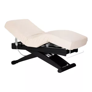 Leżanka SPA Sillon Siesta kremowa z czarną podstawą - dostępna w 48h