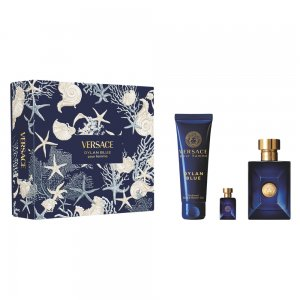 Versace Pour Homme Dylan Blue zestaw woda toaletowa spray 100ml + żel pod prysznic 150ml + miniatura wody toaletowej 5ml (M)