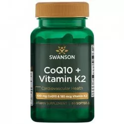 Swanson CoQ10 100mg + Witamina K2 180mcg 60sgels