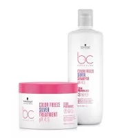 Schwarzkopf BC Color Freeze Silver, zestaw XL ochładzający odcień blond, 1000ml + 500ml