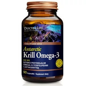 Doctor Life Antarctic Krill Omega-3 szybko przyswajalne omega-3 z fosfolipidami i astaksantyną suplement diety 90 kapsułek