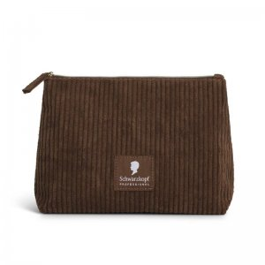Schwarzkopf logowana kosmetyczka zamszowa, brązowa, GRATIS