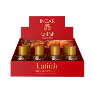 INOAR Latifah Argan & Mirra, olejek wygładzający i dodający blasku włosom, 12x7ml