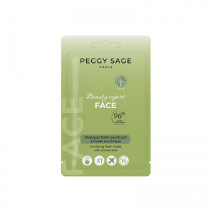 Peggy Sage Flash, maska w płachcie oczysczająca z kwasem bursztynowym, 15ml