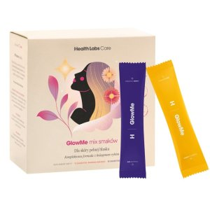 HealthLabs GlowMe suplement diety dla skóry spragnionej blasku Ananas-Mango i Malina 30 saszetek