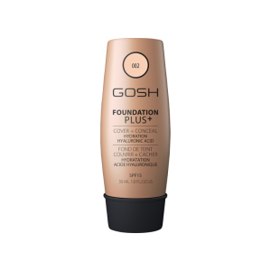 Gosh Foundation Plus, podkład kryjąco-korygujący do twarzy, 002 Ivory, 30ml