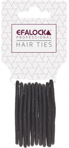 Efalock, gumki do włosów standard, czarne 10szt., ref. 14102396