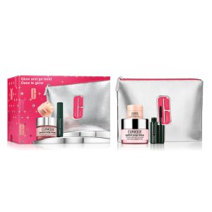 Clinique Glow and Go Bold zestaw intensywnie nawilżający krem do twarzy 50ml + krem pod oczy 5ml + tusz do rzęs 3.5ml + kosmetyczka