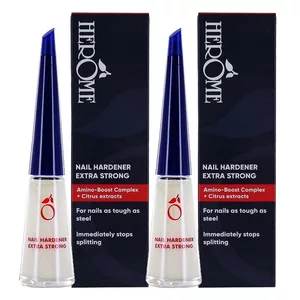 Herome Nail Hardener Extra Strong, odżywka, utwardzacz paznokci, efekt po 30 dniach, 2x10ml