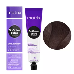 Matrix SoColor Extra Coverage, farba do krycia włosów siwych z technologią Pre-Bonded, 504AB, 90ml