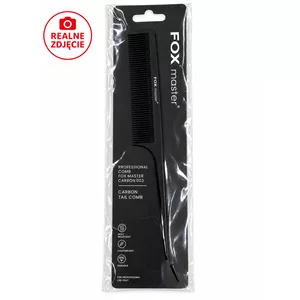 Fox Master Carbon, karbonowy grzebień do stylizacji włosów, antystatyczny, nr 003 - ułamana końcówka