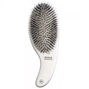 Olivia Garden Expert Care Curve, szczotka do rozczesywania włosów, Boar&Nylon Bristles Silver