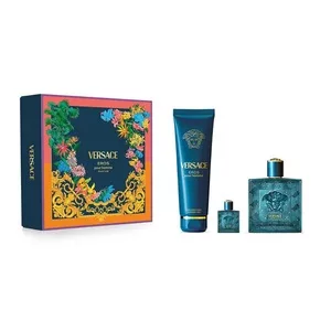 Versace Eros Pour Homme zestaw perfumy spray 100ml + żel pod prysznic 150ml + perfumy 5ml (M)