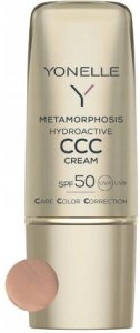 Yonelle Metamorphosis, hydroaktywny krem koloryzujący CCC, SPF 50, 3 Gold Tan, 30ml