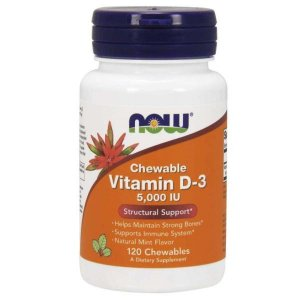 Now Foods Witamina D-3 5000IU suplement diety 120 tabletek do ssania