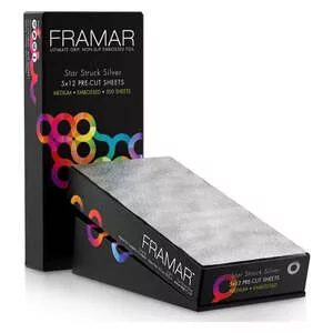 Framar 5x12 Pre-Cut Embossed, folia fryzjerska aluminiowa w paskach, 500szt.