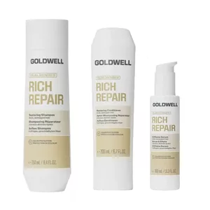 Goldwell Dualsenses Rich Repair, zestaw odbudowujący, szampon + odżywka + serum