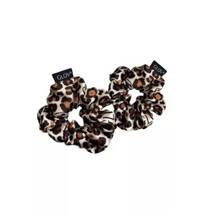 Glov Satin Scrunchies satynowe gumki do włosów S/M Cheetah 2szt