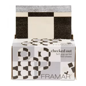 Framar 5x11 Pop-Ups, folia fryzjerska aluminiowa w paskach, Checked Out, 500szt.