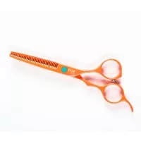 Fox Candy, degażówki fryzjerskie pomarańczowe, 5,5 cala, stal nierdzewna, powłoka teflonowa