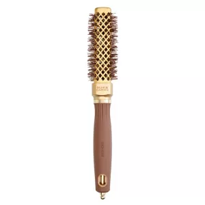 Olivia Garden Expert Blowout Straight, szczotka do prostowania i modelowania włosów, Wavy Bristles Gold&Brown 20mm