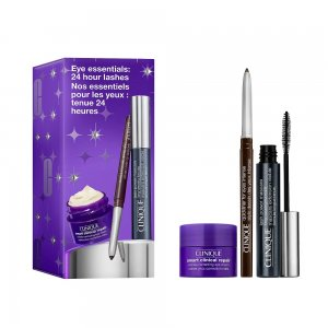 Clinique Eye Essential: 24 Hour Lashes zestaw tusz do rzęs 6ml + eyeliner w kredce 0.14g + przeciwzmarszczkowy krem pod oczy 15ml