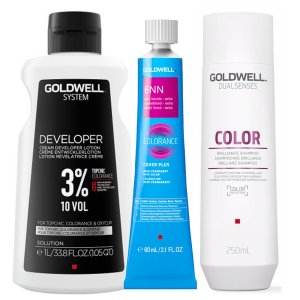 Goldwell Colorance Cover Plus, zestaw do koloryzacji: krem koloryzujący + oksydant + szampon