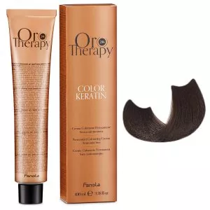 Fanola Oro Therapy Color Keratin, farba do trwałej koloryzacji bez amoniaku, 5.14, 100ml