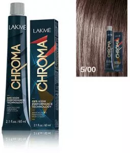 Lakme Chroma, farba do włosów o łagodnej formule, 5/00, 60ml