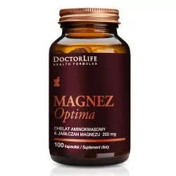 Doctor Life Magnez Optima chelat aminokwasowy i Jabłczan Magnezu 200mg suplement diety 100 kapsułek