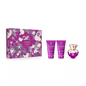 Versace Dylan Purple Pour Femme zestaw dla kobiet woda perfumowana 50ml + żel pod prysznic 50ml + balsam do ciała 50ml elegancki komplet pielęgnacyjny
