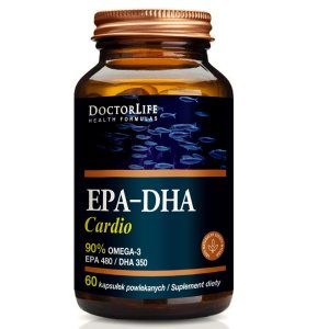 Doctor Life EPA-DHA Cardio 90% Omega-3 EPA 480/ DHA 350 suplement diety 60 kapsułek