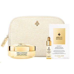 Guerlain Abeille Royale Age-Defying Ritual Honey Treatment Day Cream zestaw krem na dzień 50ml + serum odżywcze 5ml + serum o podwójnej skuteczności 7x0.6ml + kosmetyczka