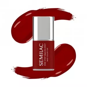 Semilac 3w1 One Step Glossy, lakier hybrydowy, S575 Dark Red, 7ml