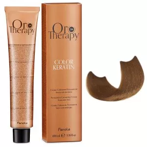 Fanola Oro Therapy Color Keratin, farba do trwałej koloryzacji bez amoniaku, 7.34, 100ml