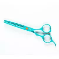 Fox Candy, degażówki fryzjerskie turkusowe, 5,5 cala, stal nierdzewna, powłoka teflonowa