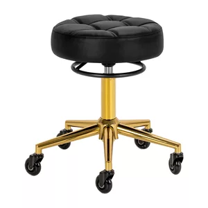 Taboret fryzjerski Gabbiano D054G czarno-złoty - dostępny w 48h