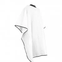 Neocape, peleryna fryzjerska biała w czarne paski, 135x170cm