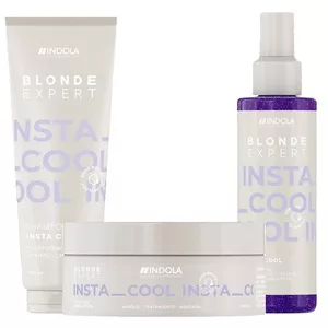 Indola Blonde Expert Insta Cool, zestaw neutralizujący do chłodnych odcieni, szampon 250ml + odżywka 150ml +maska 200ml