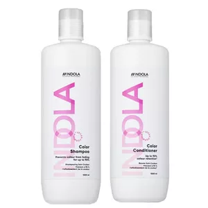 Indola Color, zestaw XL do włosów farbowanych, szampon + odżywka, 2x1000ml