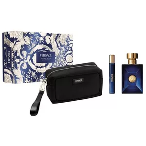Versace Dylan Blue Pour Homme zestaw woda toaletowa spray 100ml + miniatura wody toaletowej spray 10ml + kosmetyczka (M)