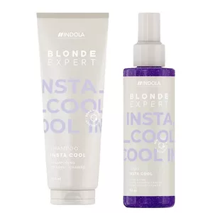 Indola Blonde Expert Insta Cool, zestaw neutralizujący do chłodnych odcieni, szampon 250ml + odżywka 150ml