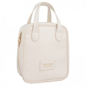 Ecarla Kosmetyczka organizer na kosmetyki z rączką Kremowa KS128B