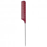 Y.S. Park, grzebień z metalowym szpikulcem, model 122, czerwony